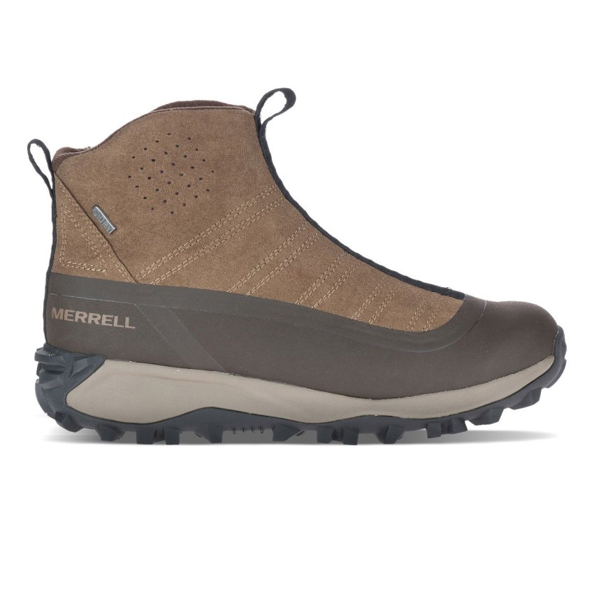 Chaussures Randonnée Merrell Thermo Snowdrift Zip Mid Shell Marron Homme | D.O.DLVZ